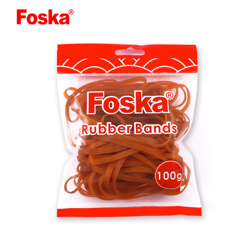 Brown Natural Rubber Bands 5mm Wide, 10cm Long – 100g Bag