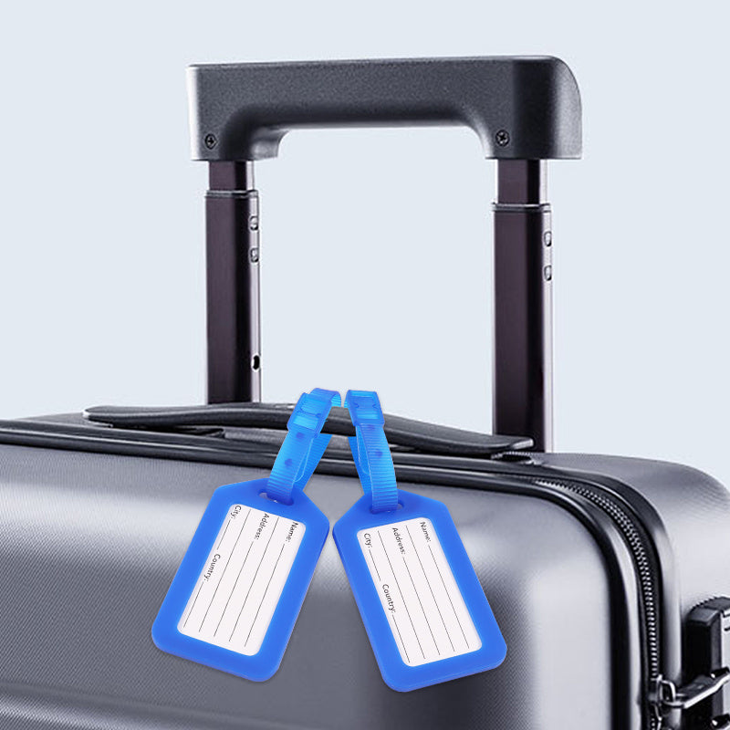 Plastic Luggage Tags with Strap – Pack of 2