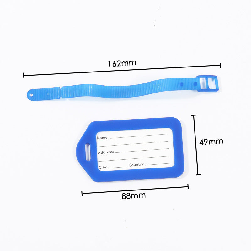 Plastic Luggage Tags with Strap – Pack of 2