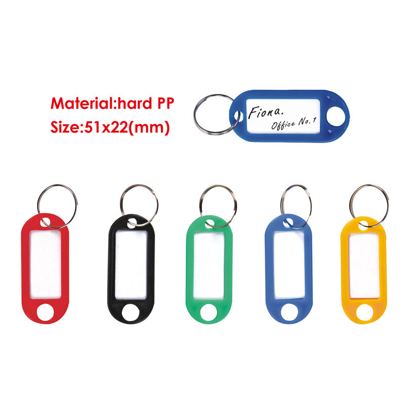 Hard Plastic Name Card Key Ring Tags – Pack of 10