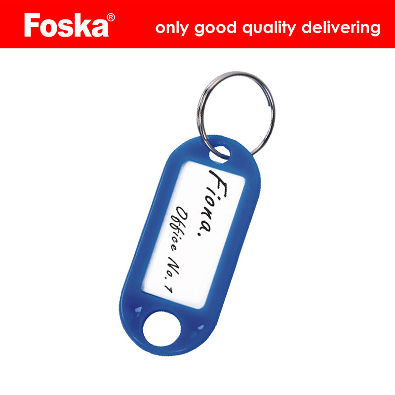 Hard Plastic Name Card Key Ring Tags – Tub of 50
