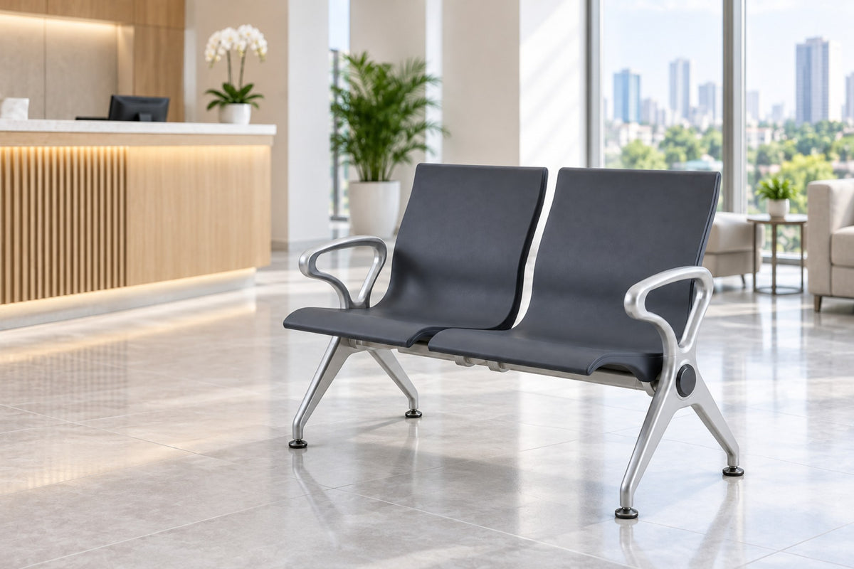 Embassy 2 Seater - PU Waiting Chair - Grey Lifestyle - Office R Us