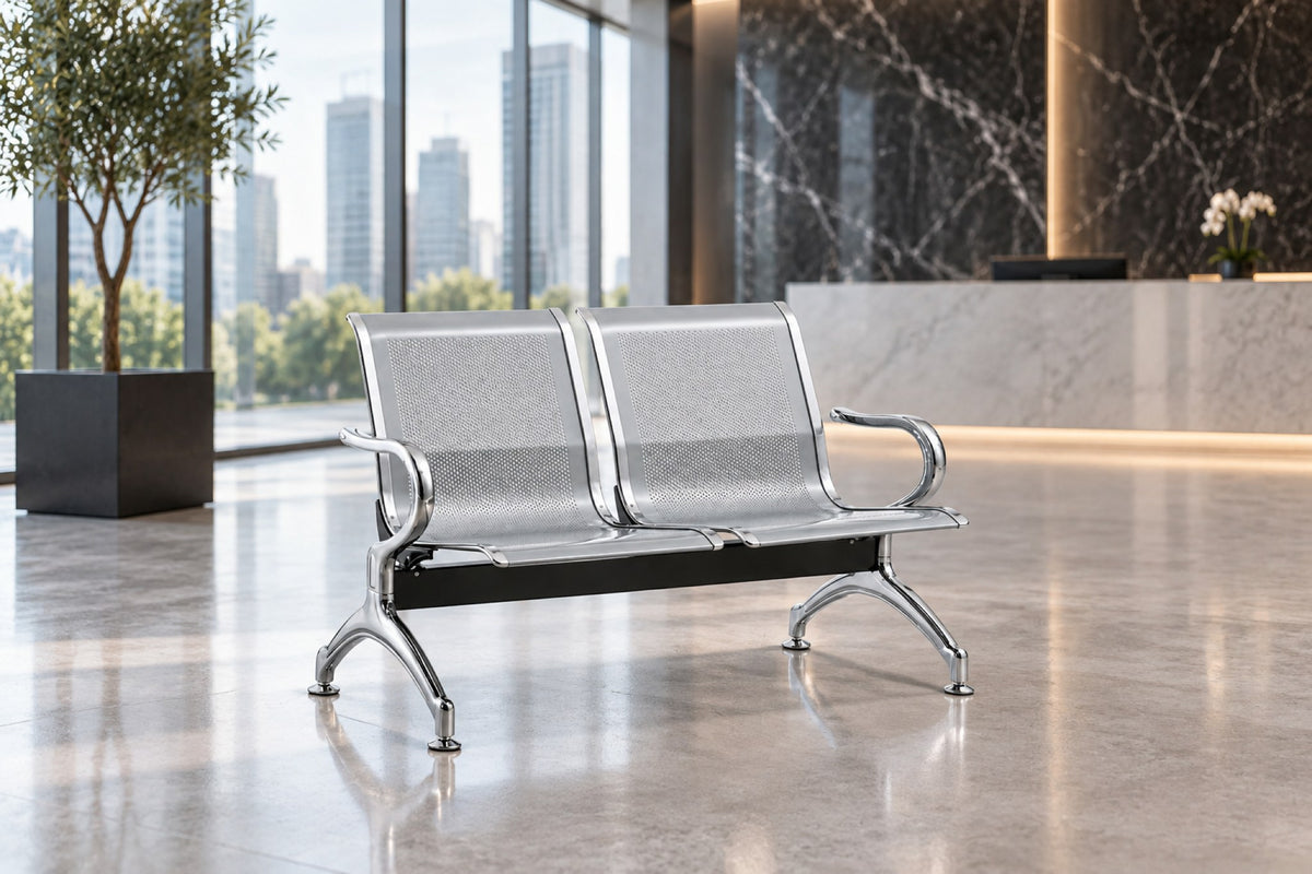 Gateway 2 Seater - Chrome Waiting Chair - Silver Lifestyle - Office R Us