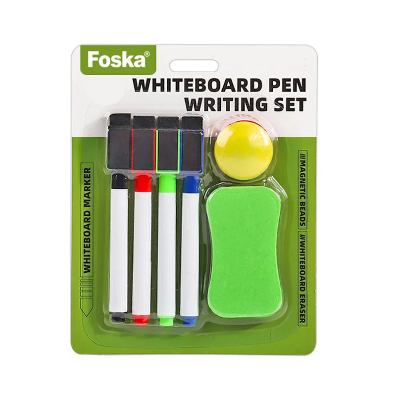 Whiteboard Marker Set of 4 with Mini Eraser and Magnets