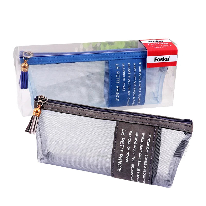 Nylon Mesh Pencil Bag with Zipper
