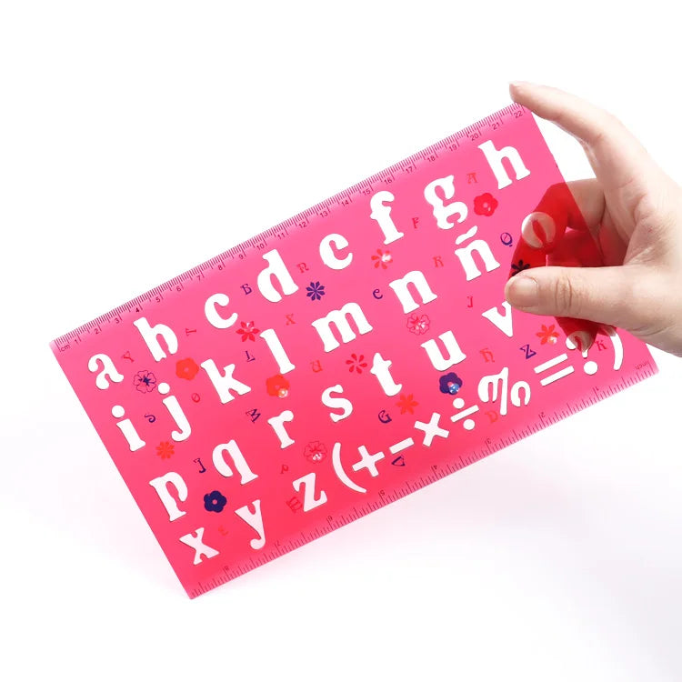 Alphabet Letter Stencil Ruler Set – 2 Pieces