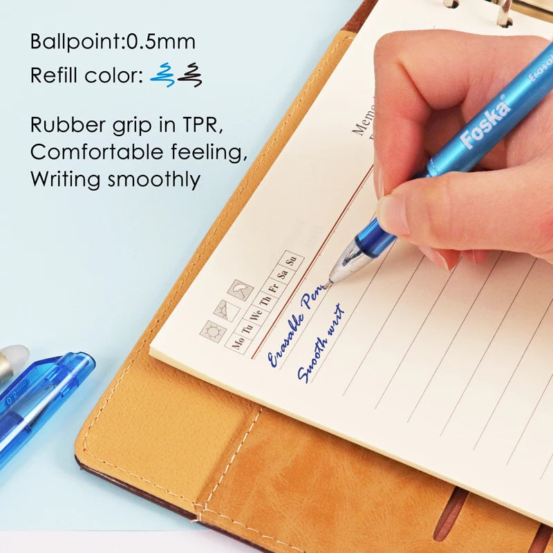 Erasable Gel Pen 0.5mm with Eraser – Blue