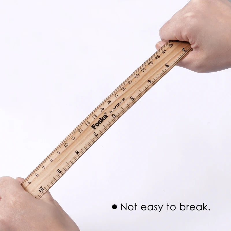 Natural Wood Double-Sided Ruler 30cm / 12in