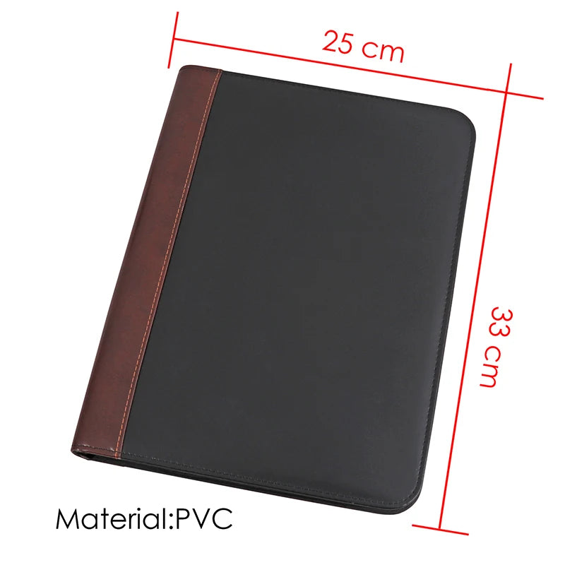 PU Leather Portfolio Folder 33 x 25cm with Pen Holder and Card Sleeves