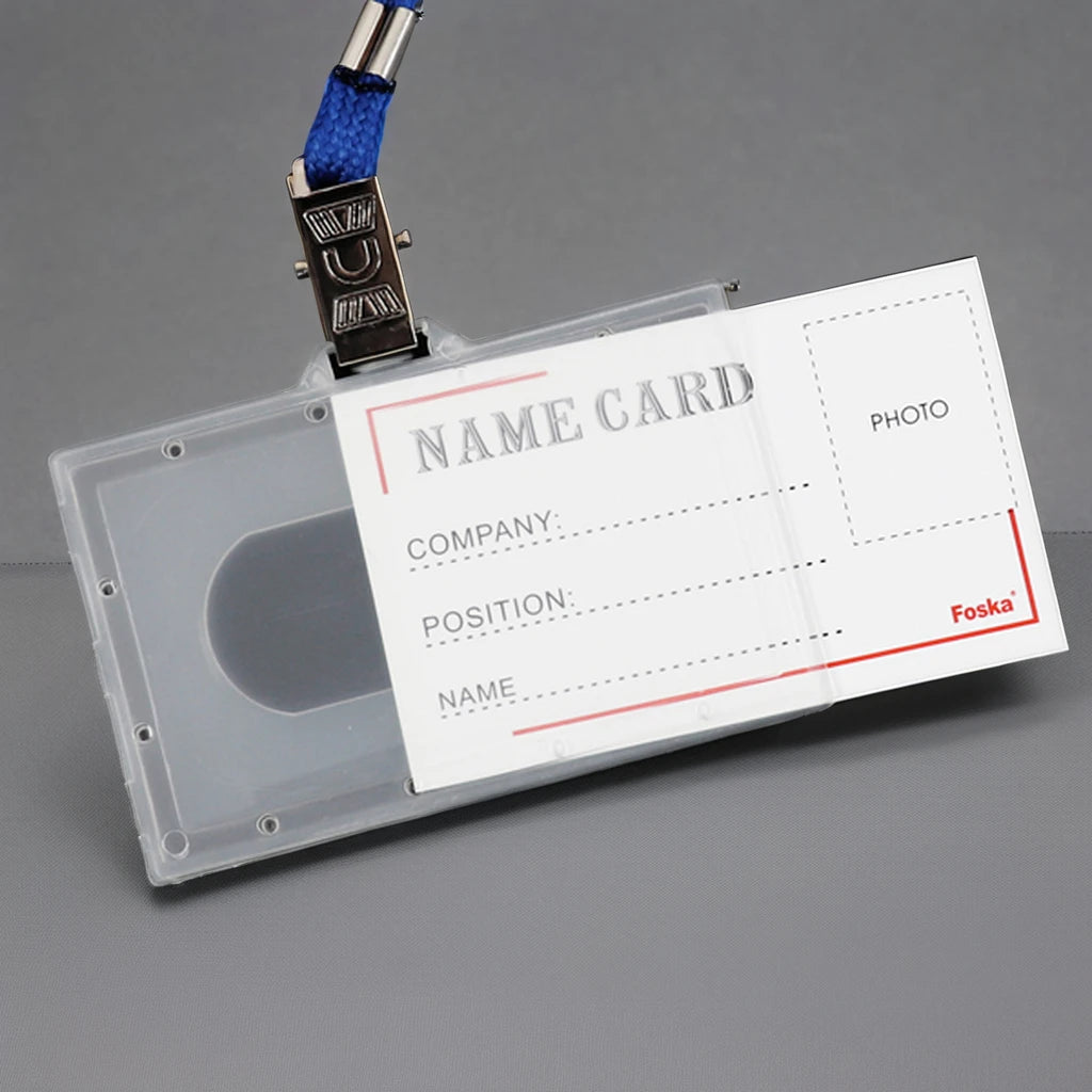 Hard Clear PP ID Badge Holder with Lanyard 92 x 59mm