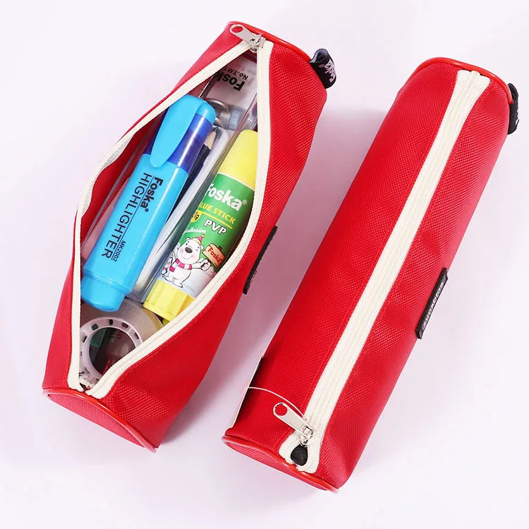 Large Capacity Canvas Pencil Case with Zipper