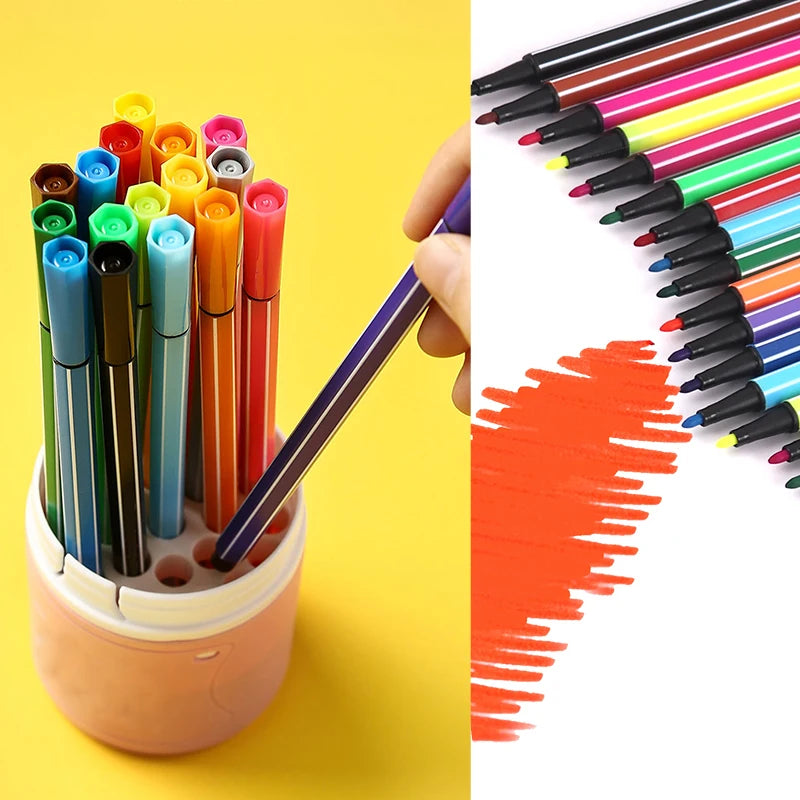 Non-Toxic Watercolor Brush Marker Pens