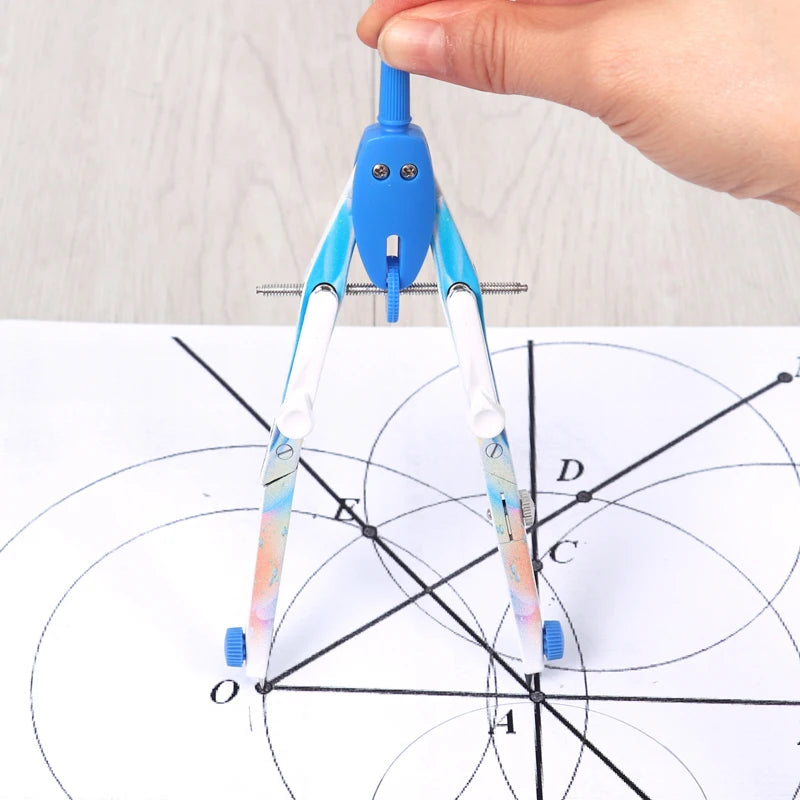 Metal Math Compass and Divider Set with Pencil and Eraser