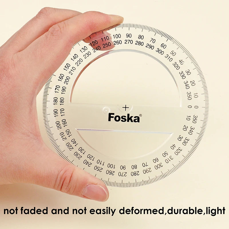 Clear Plastic Protractor 360 Degrees – 10cm