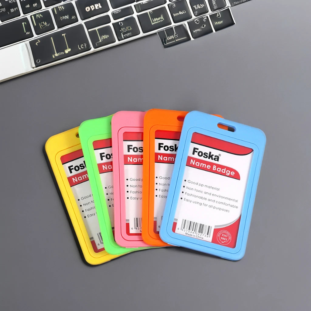 Vertical PP ID Card Badge Holder 54 x 86mm