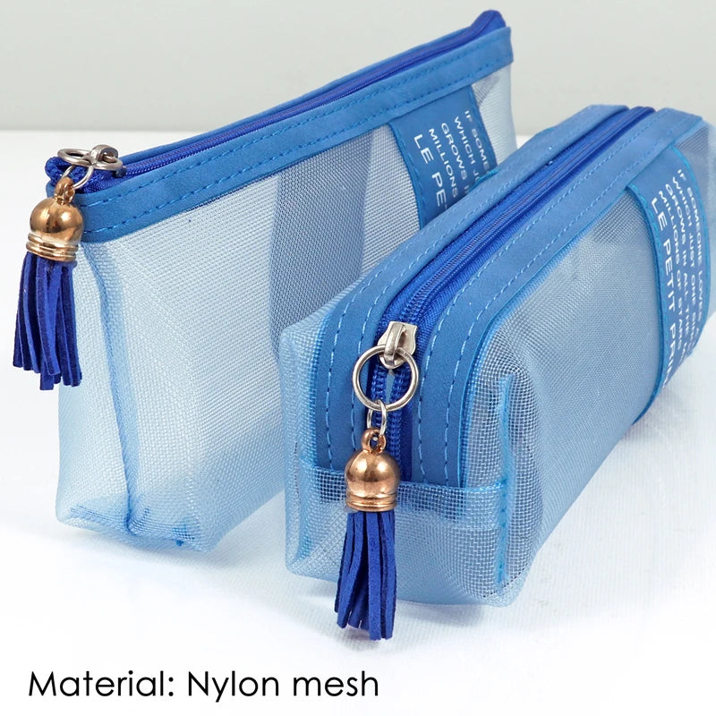 Nylon Mesh Pencil Bag with Zipper