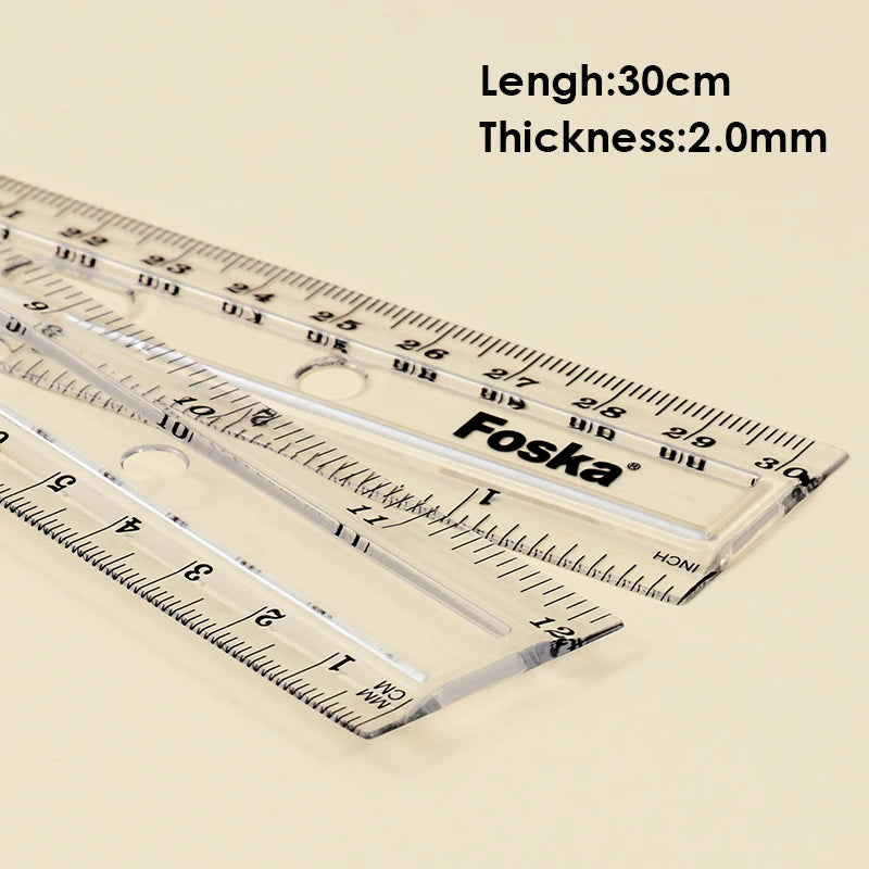 Wide Plastic Straight Ruler 30cm