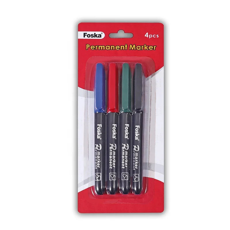 Plastic Permanent Marker Pen Set – 4 Colours