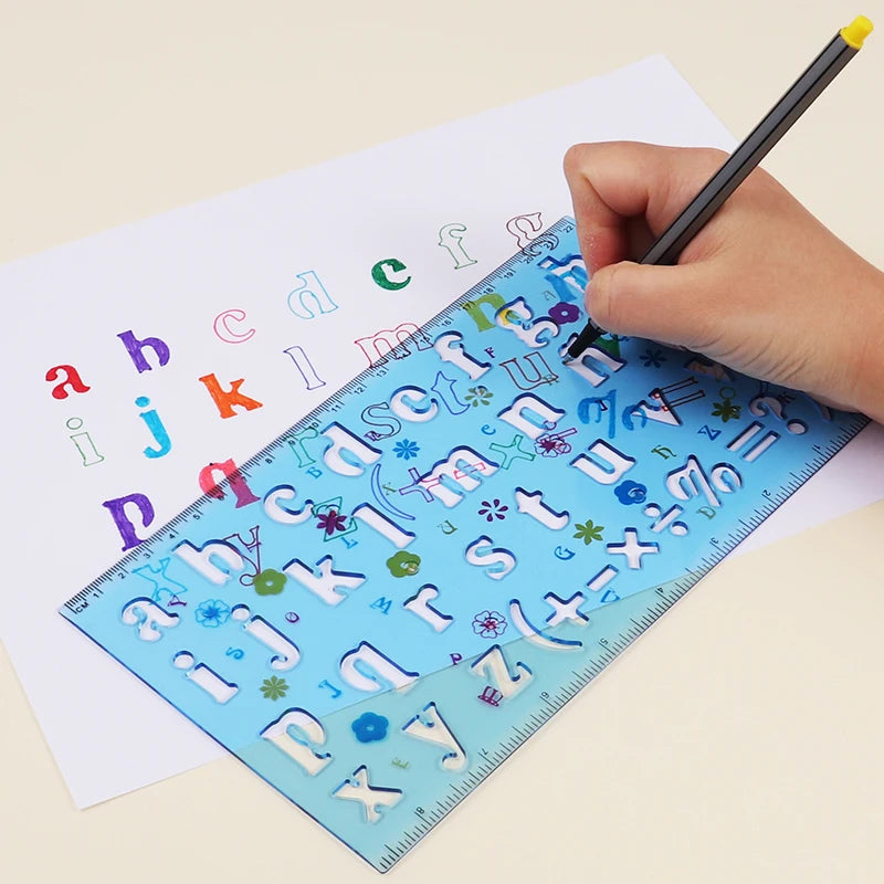 Alphabet Letter Stencil Ruler Set – 2 Pieces