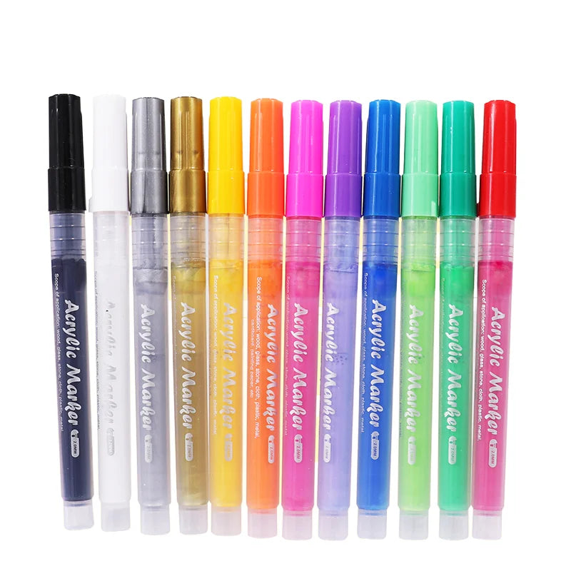 Acrylic Paint Marker Set – 12 Colours