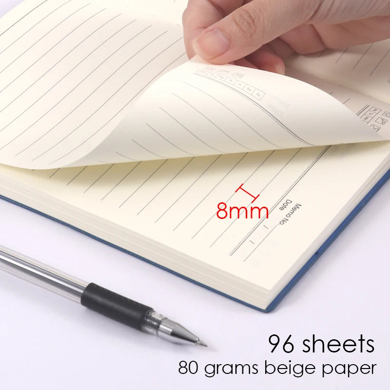 A5 Leather Hardcover Weekly Planner with Elastic Band – 96 Sheets