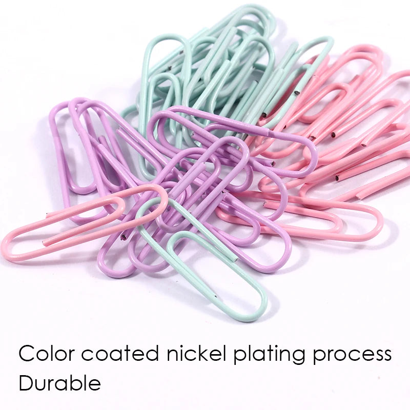 Color Assorted Nickel Paper Clips 28mm – Box of 120