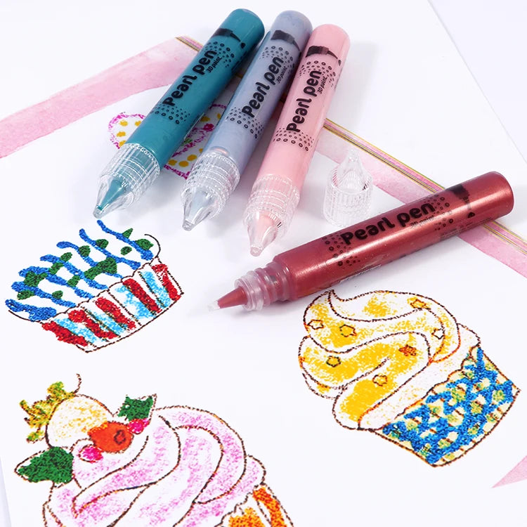 3D Pearl Paint Pens 20ml – Set of 4 Colors
