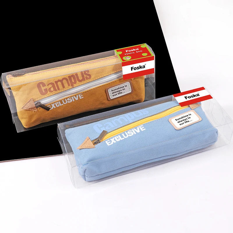 Canvas Waterproof Pencil Case for School and Office