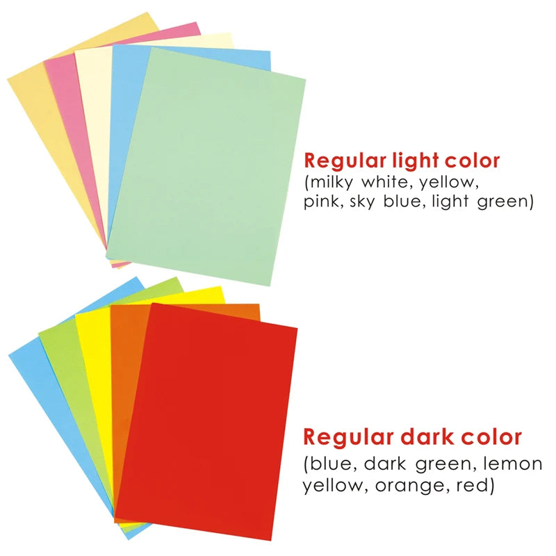 Coloured Craft Paper A4 80 gsm – 100 Sheets, 10 Assorted Colours
