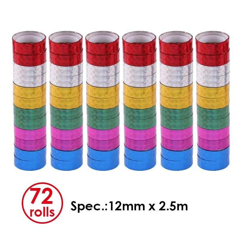 Holographic Glitter Decorating Tape 12mm x 2.5m – Box of 72