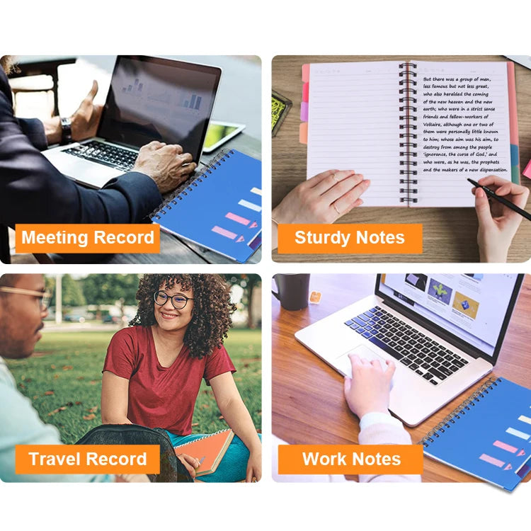 Tabbed Spiral Notebook with PP Cover – 120 Sheets