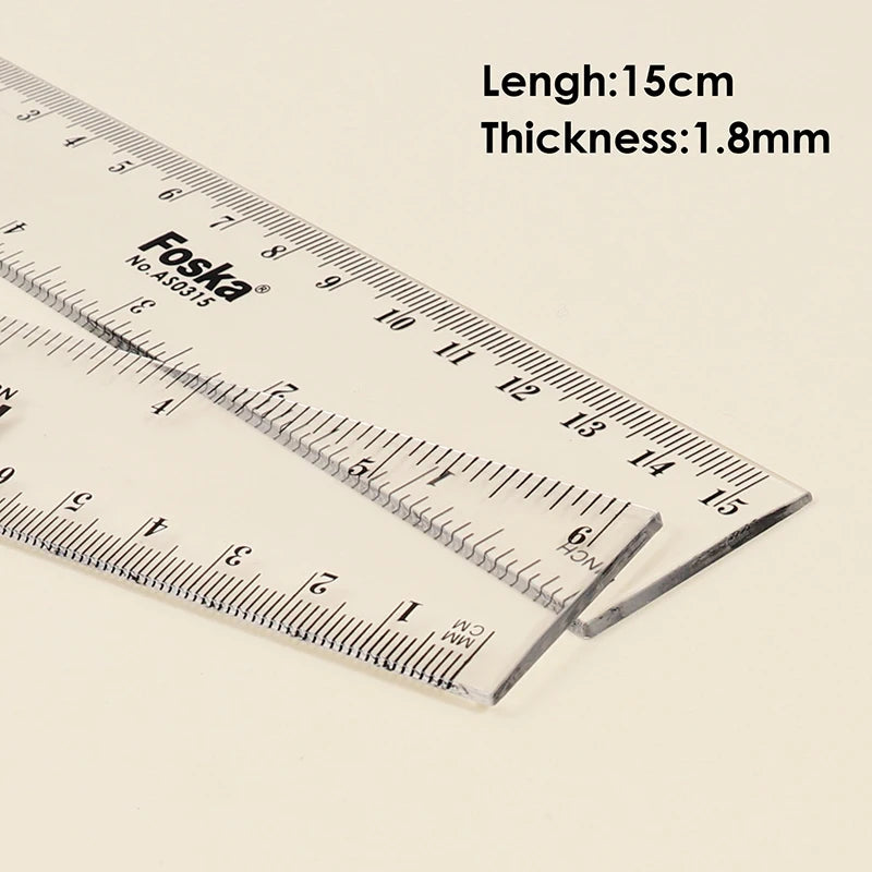 Transparent Plastic Straight Ruler 15cm