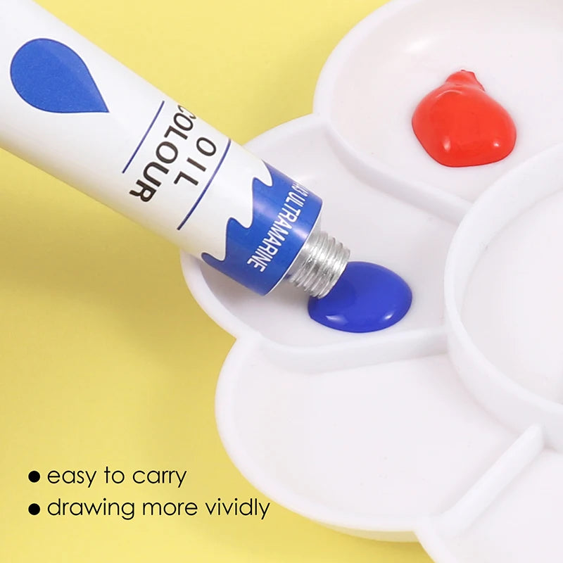 Non-Toxic Oil Colour Paint Set – 12 Colours, 12ml Tubes