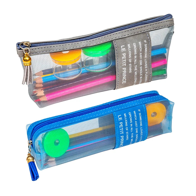 Nylon Mesh Pencil Bag with Zipper
