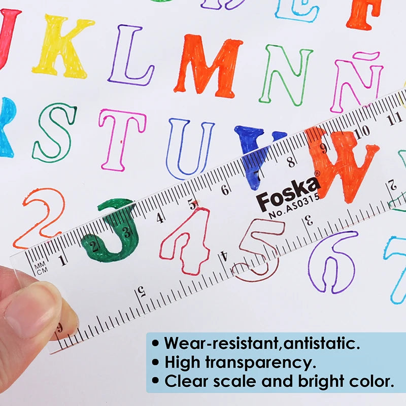 Transparent Plastic Straight Ruler 15cm