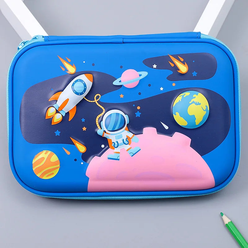 3D EVA Embossed Multi-Compartment Pencil Bag