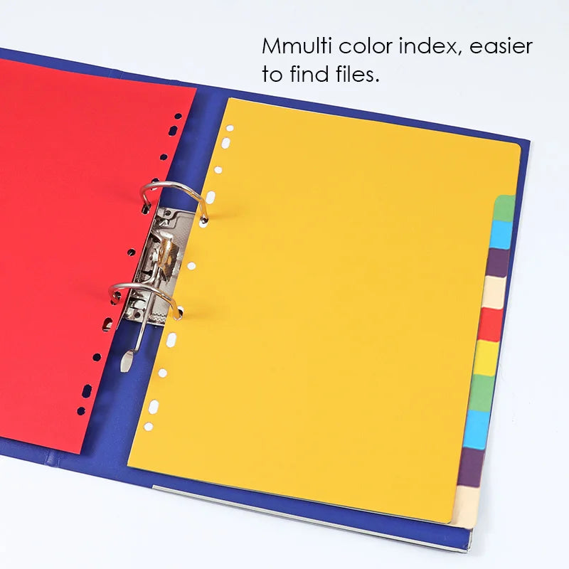 A4 Paper Index Dividers – 12 Tabs, Assorted Colours