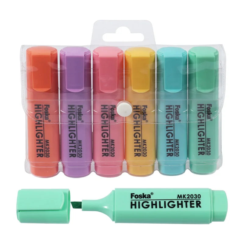 Pastel Highlighter Marker Pen Set – 6 Pack