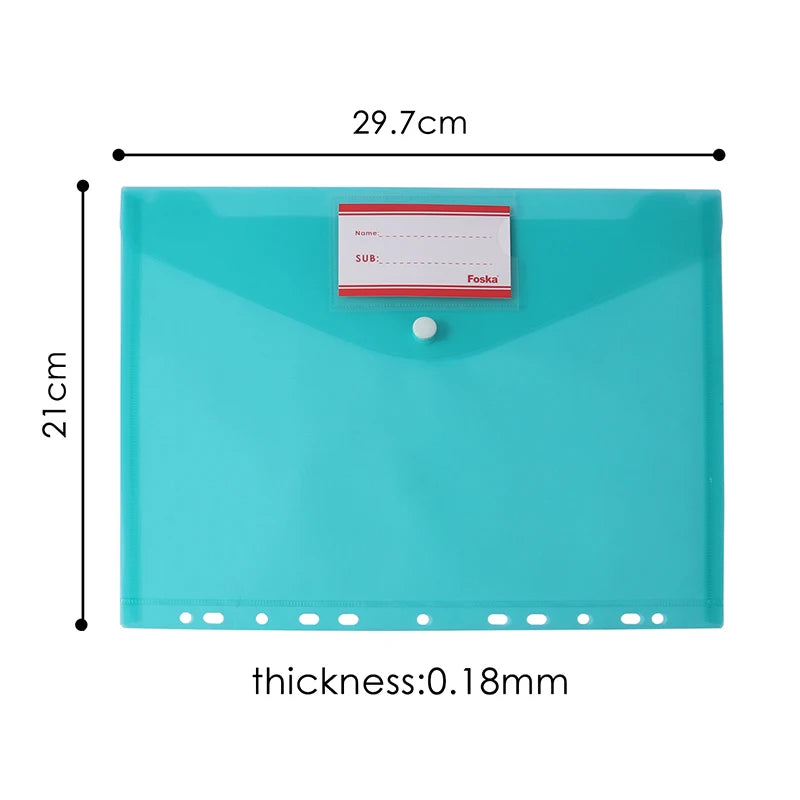 A4 Poly Envelope Folder with Button Closure