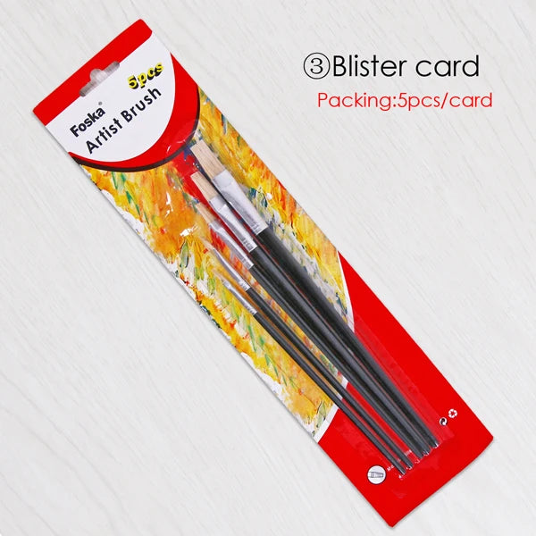 Bristle Artist Paint Brush Set with Wooden Handles – 9 Pieces