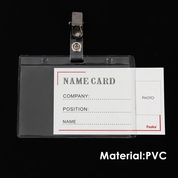 Soft Clear PVC ID Card Holder with Clip 110 x 80mm