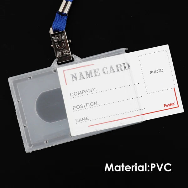Hard Clear PP ID Badge Holder with Lanyard 92 x 59mm