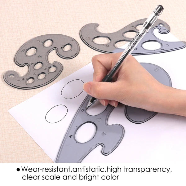 French Curve Ruler Set – 3 Pieces