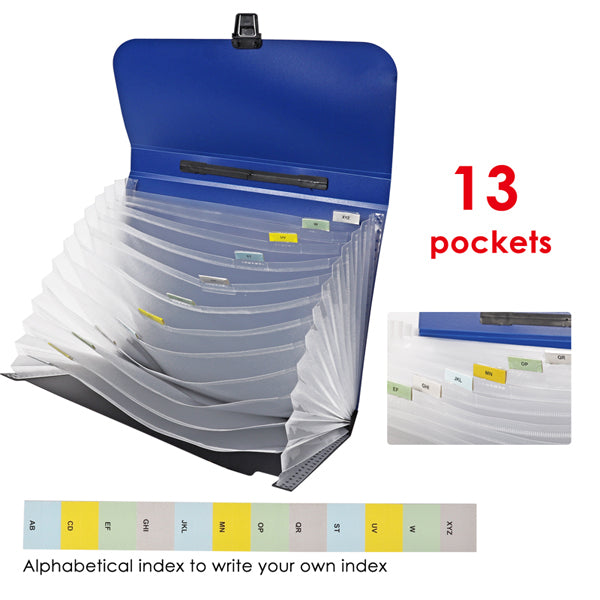 A4 Expanding File Bag with Handle – 13 Layers, Waterproof
