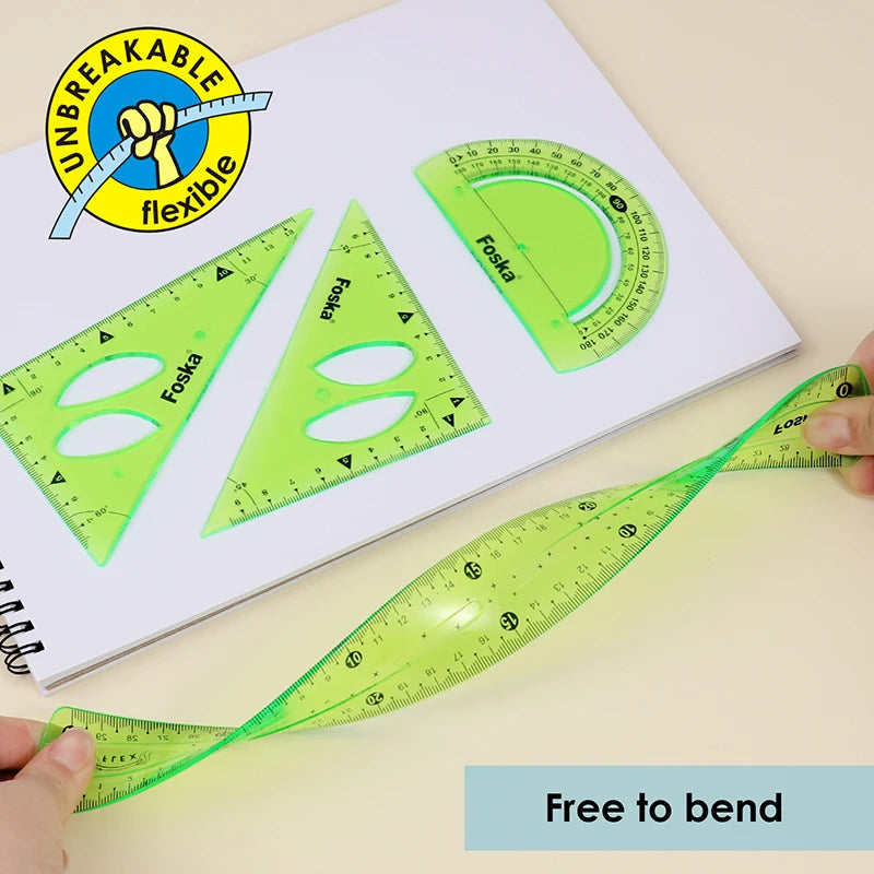 Flexible Geometry Ruler Set – 4 Pieces