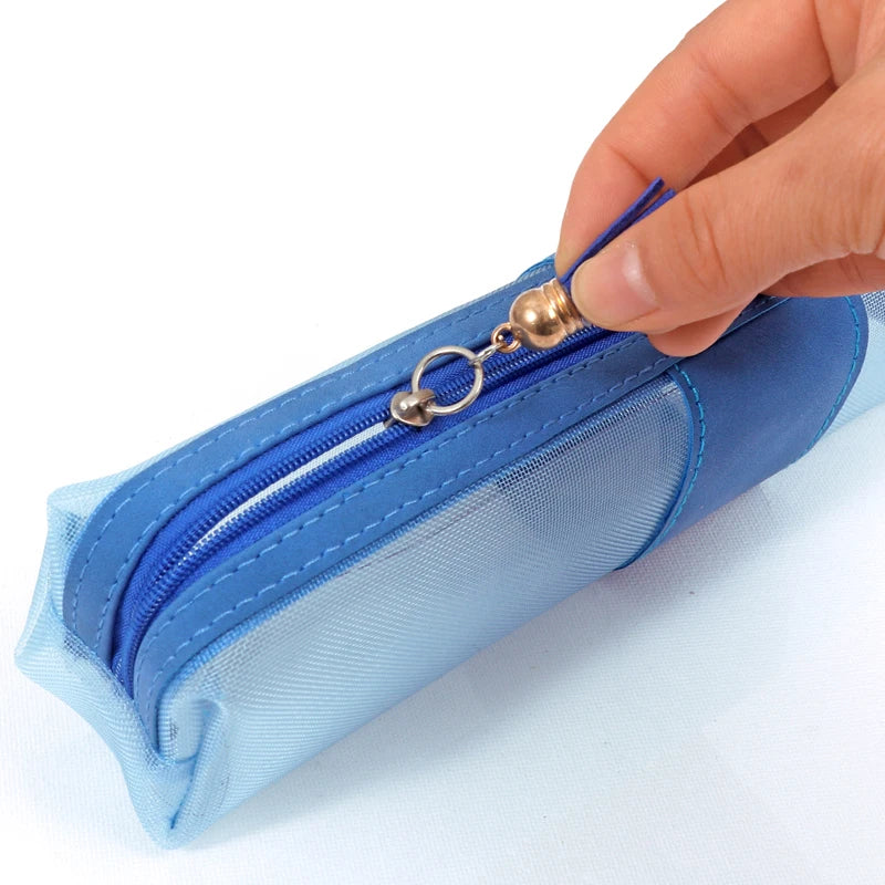 Nylon Mesh Pencil Bag with Zipper