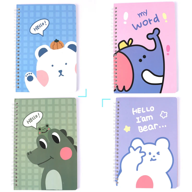 Cartoon Animal Coil Diary Notebook A5 – 60 Sheets