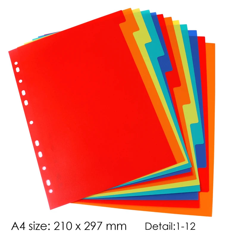 A4 Plastic Index Dividers – Assorted Colours