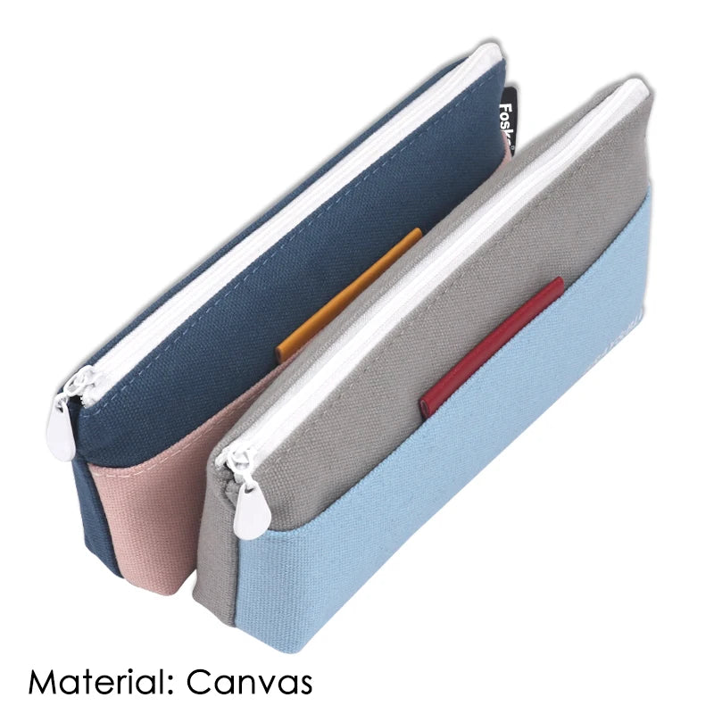 Canvas Fabric Student Pencil Case with Zipper