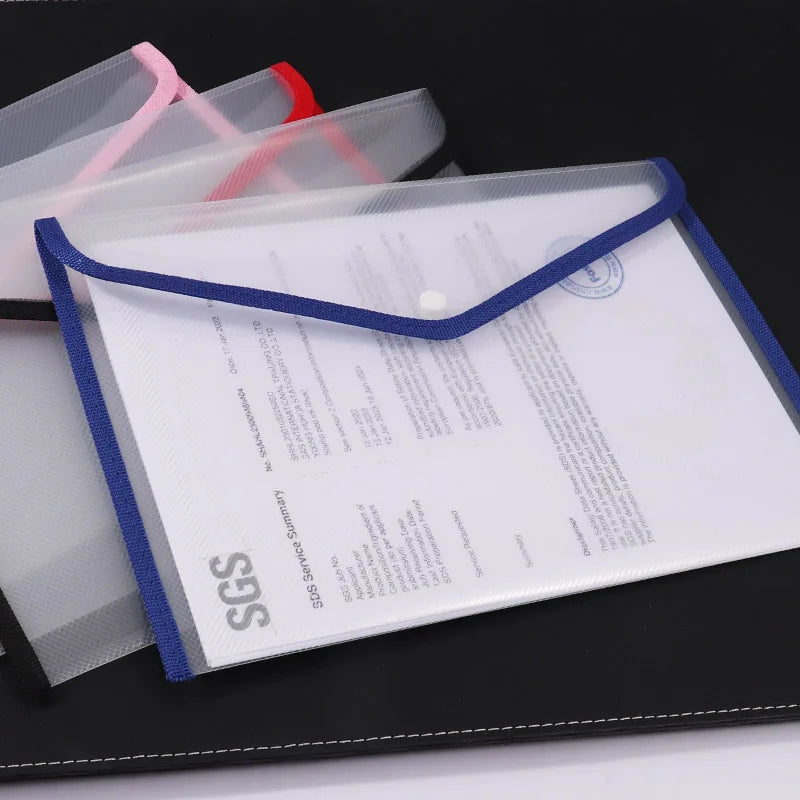 A4 Transparent Envelope Folder with Diagonal Border